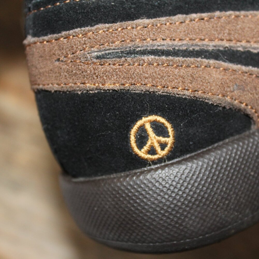 SALE Peace Mocs "Denise Wide" 7 Wide Black & Brown Cushioned Slipon New - Picture 10 of 13